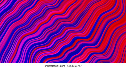 Light Pink, Blue vector pattern with lines. Colorful illustration in abstract style with bent lines. Pattern for ads, commercials.