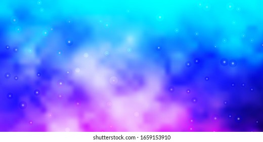 Light Pink, Blue vector pattern with abstract stars. Colorful illustration in abstract style with gradient stars. Pattern for new year ad, booklets.
