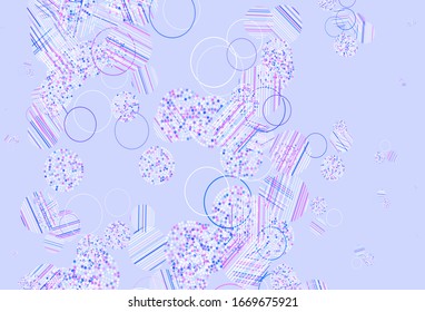Light Pink, Blue vector pattern with spheres. Abstract illustration with colored bubbles in nature style. Pattern for beautiful websites.