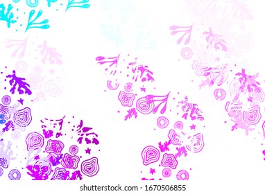Light Pink, Blue vector pattern with random forms. Colorful chaotic forms with gradient in modern style. Modern design for your business card.