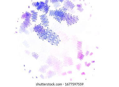 Light Pink, Blue vector pattern with artificial intelligence network. Shining colorful illustration with real structure of AI. Smart design for promotion of bid data.