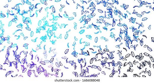Light Pink, Blue vector pattern with feminism elements. Colorful illustration with gradient feminism shapes. Background for International Women’s Day.