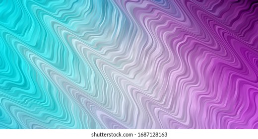 Light Pink, Blue vector pattern with curves. Colorful geometric sample with gradient curves.  Pattern for websites, landing pages.