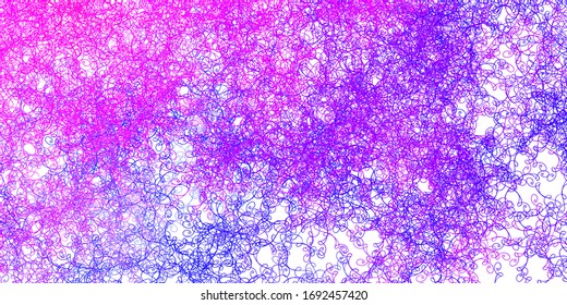 Light Pink, Blue vector pattern with wry lines. Brand new colorful illustration with bent lines. Pattern for booklets, leaflets.