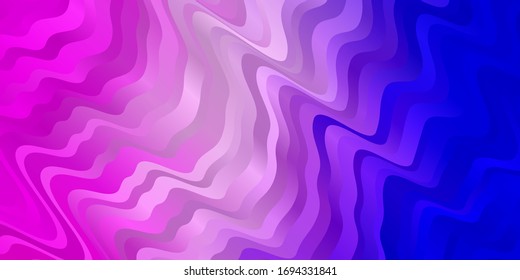 Light Pink, Blue vector pattern with wry lines. Gradient illustration in simple style with bows. Pattern for ads, commercials.