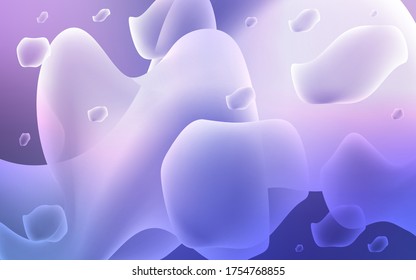 Light Pink, Blue vector pattern with liquid shapes. Shining illustration, which consist of blurred lines, circles. The elegant pattern for brand book.