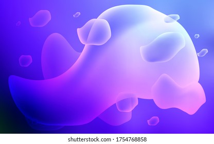 Patrón vectorial azul rosa claro con formas de lámpara. Ilustración abstracta brillante con líneas irónicas. Plantilla para fondos de teléfonos móviles.