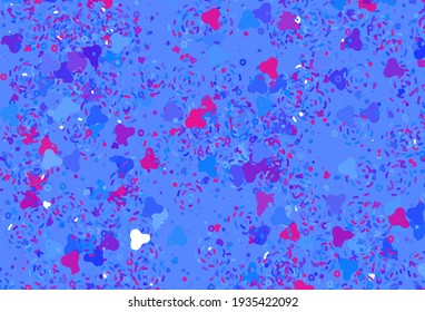 Light Pink, Blue vector pattern with random forms. Colorful chaotic forms with gradient in modern style. Best smart design for your business.