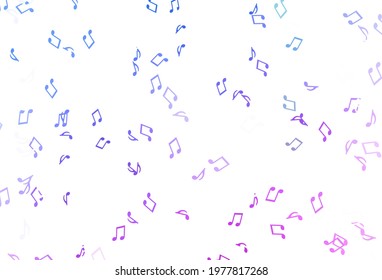 Light Pink, Blue vector pattern with music elements. Modern abstract illustration with melody keys. Template for fasion magazines.