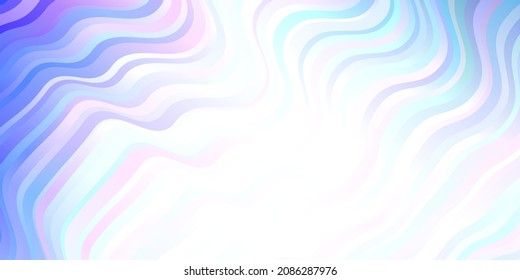 Light Pink, Blue vector pattern with curves. Abstract illustration with gradient bows. Smart design for your promotions.