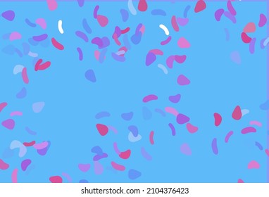Light Pink, Blue vector pattern with chaotic shapes. Modern abstract illustration with colorful random forms. Elegant design for wallpapers.