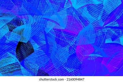 Light Pink, Blue vector pattern with random forms.