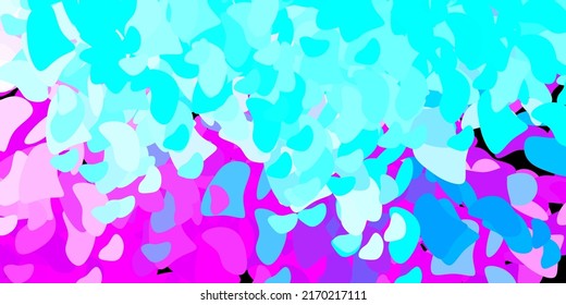 Light pink, blue vector pattern with abstract shapes. Illustration with colorful shapes in abstract style. Simple illustration for your web site.