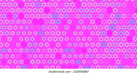 Light pink, blue vector pattern with coronavirus elements. Colorful  gradient illness symbols in simple abstract style. Simple design against epidemic information.