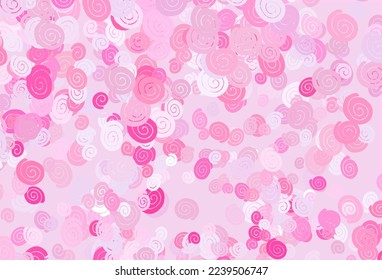 Light Pink, Blue vector pattern with liquid shapes. Shining illustration, which consist of blurred lines, circles. The template for cell phone backgrounds.