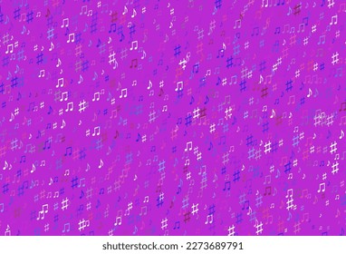 Light Pink, Blue vector pattern with music elements. Shining illustration of colorful gradient music notes. Pattern for festival leaflets.