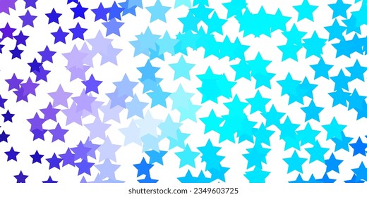 Light Pink, Blue vector pattern with abstract stars. Shining colorful illustration with small and big stars. Pattern for websites, landing pages.