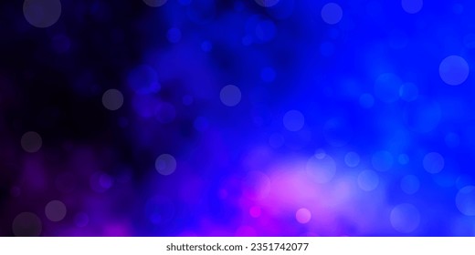Light Pink, Blue vector pattern with spheres. Abstract decorative design in gradient style with bubbles. Pattern for websites.