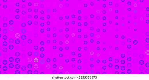 Light Pink, Blue vector pattern with magic elements. Retro design in abstract style with witchcraft forms. Best design halloween events.
