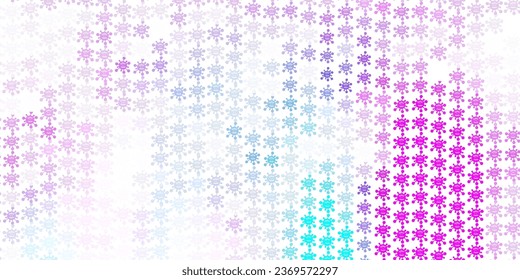 Light Pink, Blue vector pattern with coronavirus elements. Simple design in abstract style with infection forms. Simple design against epidemic information.