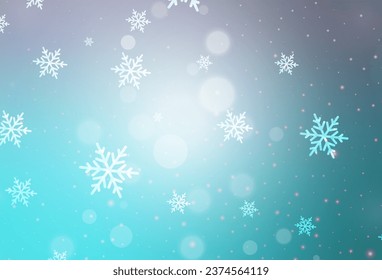 Light Pink, Blue vector pattern in Christmas style. A Smart Illustration with gradient Christmas elements. Pattern for school, grammar websites.