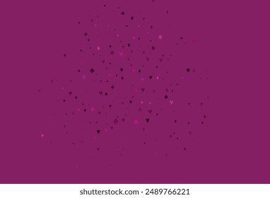 Light Pink, Blue vector pattern with symbol of cards. Illustration with set of hearts, spades, clubs, diamonds. Pattern for ads of parties, events in Vegas.