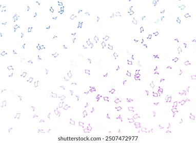 Light Pink, Blue vector pattern with music elements. Modern abstract illustration with melody keys. Pattern for school ad, booklets.