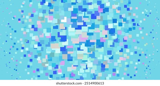 Light Pink, Blue vector pattern in square style. New abstract illustration with rectangular shapes. Template for cellphones.