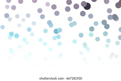 Light Pink, Blue vector pattern with colored spheres. Geometric sample of repeating circles on white background in halftone style.