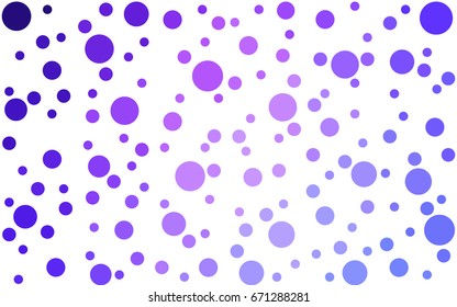 Light Pink, Blue vector pattern with colored spheres. Geometric sample of repeating circles on white background in halftone style.