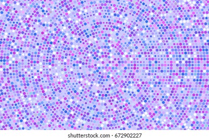 Light Pink, Blue vector pattern with colored spheres. Geometric sample of repeating circles   background in halftone style.