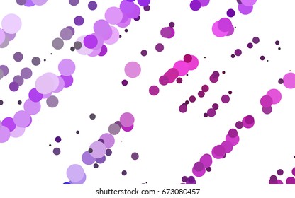 Light Pink, Blue vector pattern with colored spheres. Geometric sample of repeating circles on white background in halftone style.