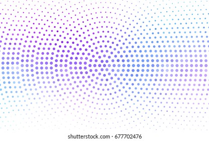 Light Pink, Blue vector pattern of geometric circle shapes. Colorful mosaic banner. Geometric background with colored disks.