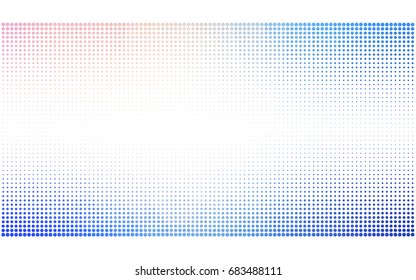 Light Pink, Blue vector pattern of geometric circle shapes. Colorful mosaic banner. Geometric background with colored disks.