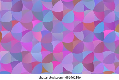 Light Pink, Blue vector pattern with colored spheres. Geometric sample of repeating circles on white background in halftone style.