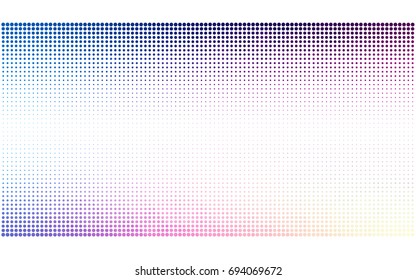 Light Pink, Blue vector pattern with colored spheres. Geometric sample of repeating circles on white background in halftone style.