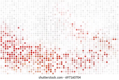 Light Pink, Blue vector pattern with colored spheres. Geometric sample of repeating circles on white background in halftone style.
