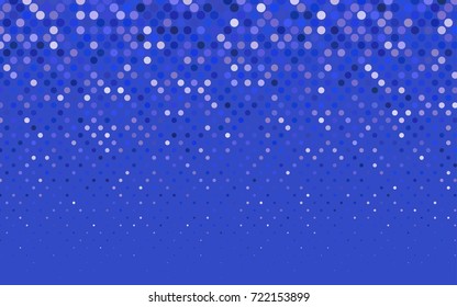 Light Pink, Blue vector pattern with colored spheres. Geometric sample of repeating circles on white background in halftone style.