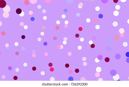 Light Pink, Blue vector pattern with colored spheres. Geometric sample of repeating circles on white background in halftone style.