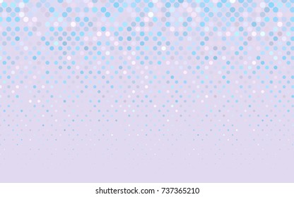 Light Pink, Blue vector pattern with colored spheres. Geometric sample of repeating circles on white background in halftone style.