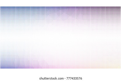 Light Pink, Blue vector pattern with colored spheres. Geometric sample of repeating circles on white background in halftone style.