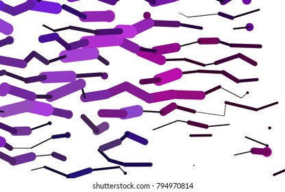 Light Pink, Blue vector pattern with rounded lines. Decorative shining illustration with lines on abstract template. The pattern can be used as ads, poster, banner for medicine.