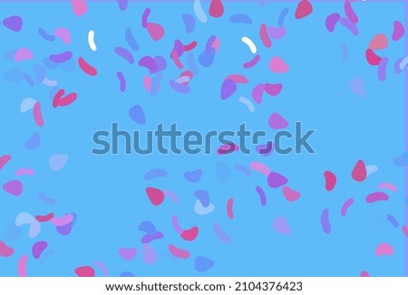 Light Pink, Blue vector pattern with chaotic shapes. Modern abstract illustration with colorful random forms. Elegant design for wallpapers.