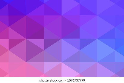 Light Pink, Blue vector polygon abstract backdrop. Triangular geometric sample with gradient.  Triangular pattern for your business design.