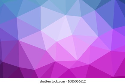 Light Pink, Blue vector polygon abstract layout. Triangular geometric sample with gradient.  A completely new design for your leaflet.