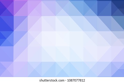 Light Pink, Blue vector polygon abstract background. A completely new color illustration in a polygonal style. The best triangular design for your business.