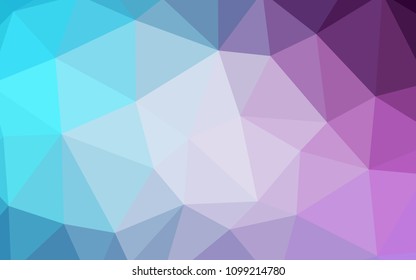 Light Pink, Blue vector polygon abstract backdrop. Polygonal abstract illustration with gradient. A completely new design for your leaflet.