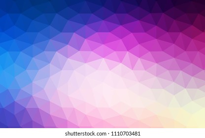 Light Pink, Blue vector polygon abstract background. Colorful illustration in polygonal style with gradient. Best triangular design for your business.