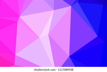 Light Pink, Blue vector polygon abstract backdrop. Glitter abstract illustration with an elegant design. A new texture for your design.