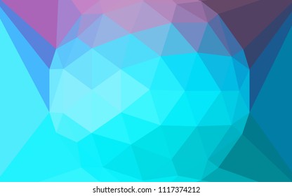 Light Pink, Blue vector polygon abstract layout with a gem in a centre. Illustration in abstract style with triangles. Polygonal design for your web site.